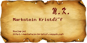 Markstein Kristóf névjegykártya