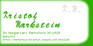 kristof markstein business card